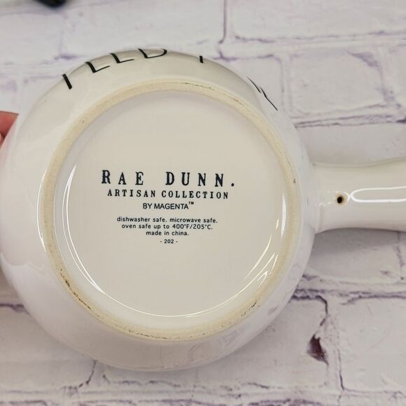 Rae Dunn FEED ME Ceramic Soup Crock with Handle - Picture 4 of 6